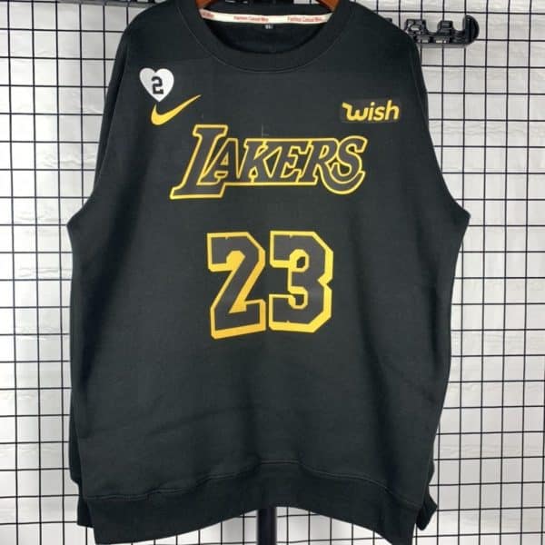 NBA 2020 championship Lakers 23 James final version sweater black long-sleeved fleece