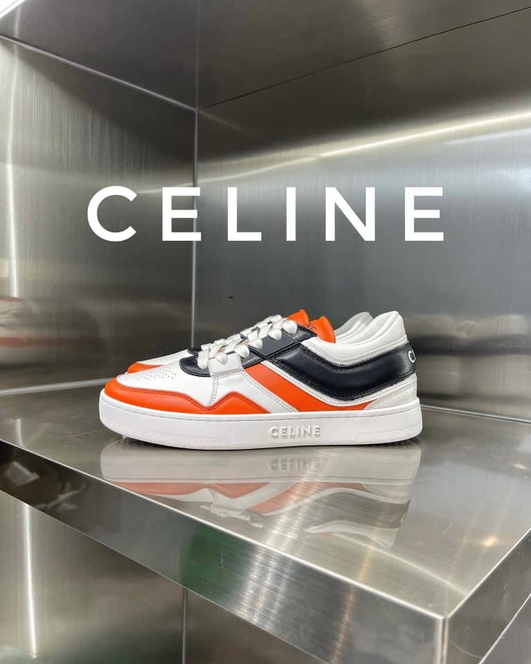 Celine Trainer Low Sneakers (Orange Black color)