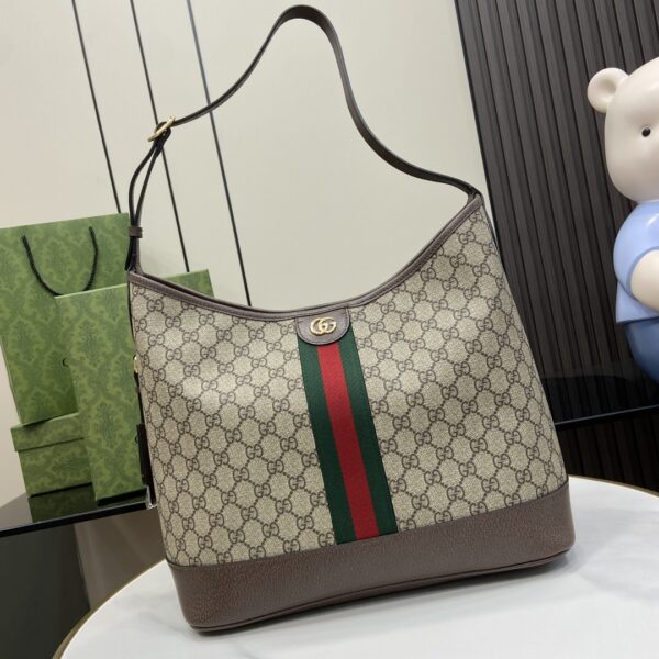 Gucci - GG Medium Bucket Shoulder Bag Beige and brown