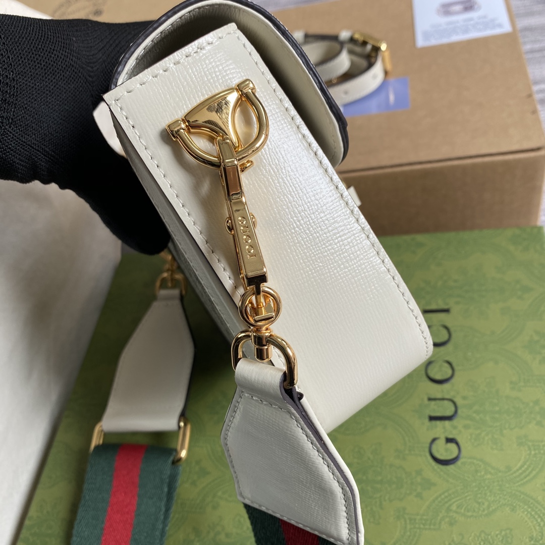 Gucci Horsebit Bag! Classic horsebit + Monogram + brown hook design size: 25x18x8cm - Image 7