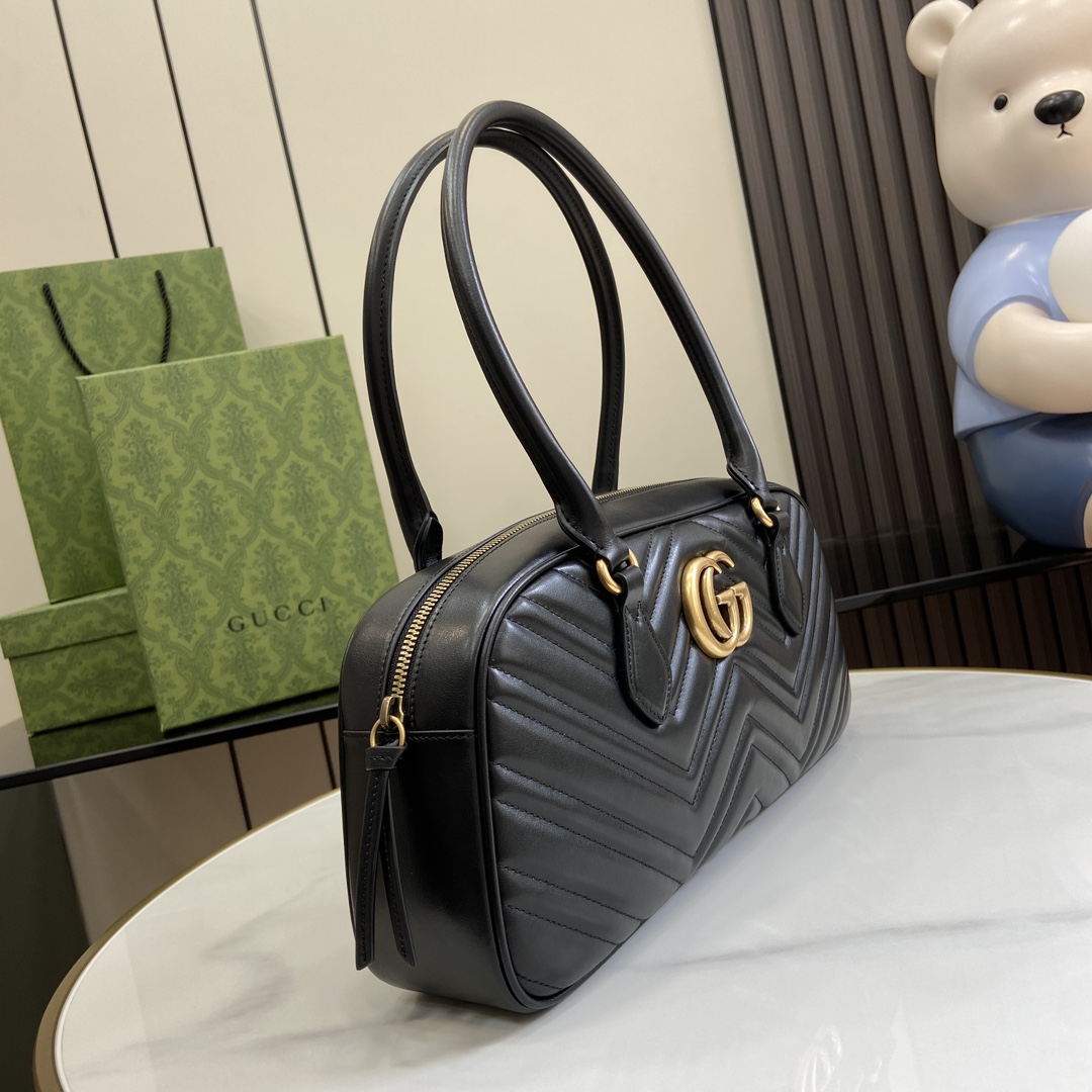Gucci GG MARMONT medium handbag. weight: about 21 ounces. Model:795218. Dimensions: 35.5W x 16.5H x 7cmD. Color: Black/Original Leather. - Image 9