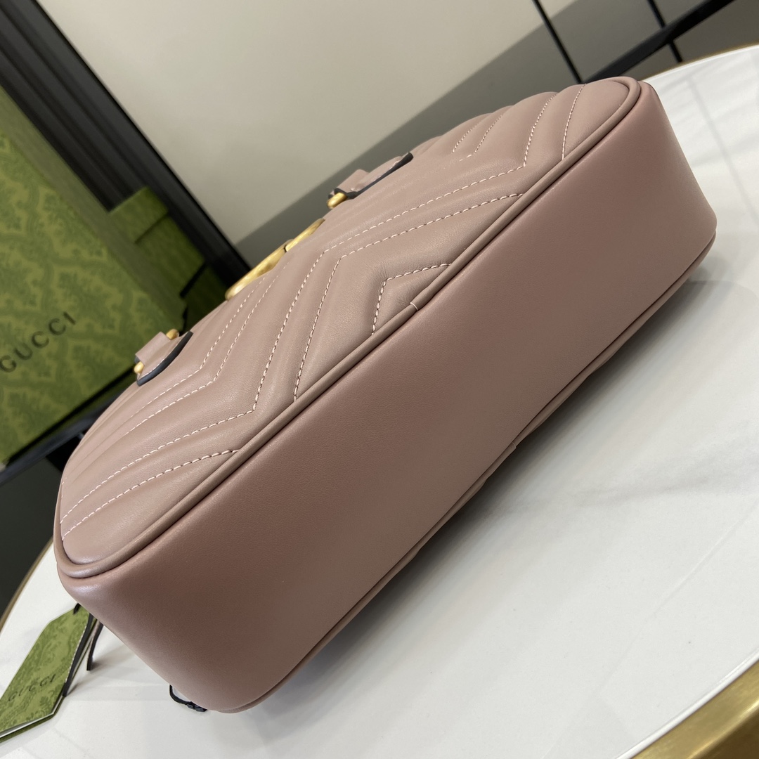 Gucci GG MARMONT medium handbag. weight: about 21 ounces. Model:795199. Dimensions: 25.5W x 15.5H x 6.5cmD. Color: Nude Pink/Original Leather. - Image 7