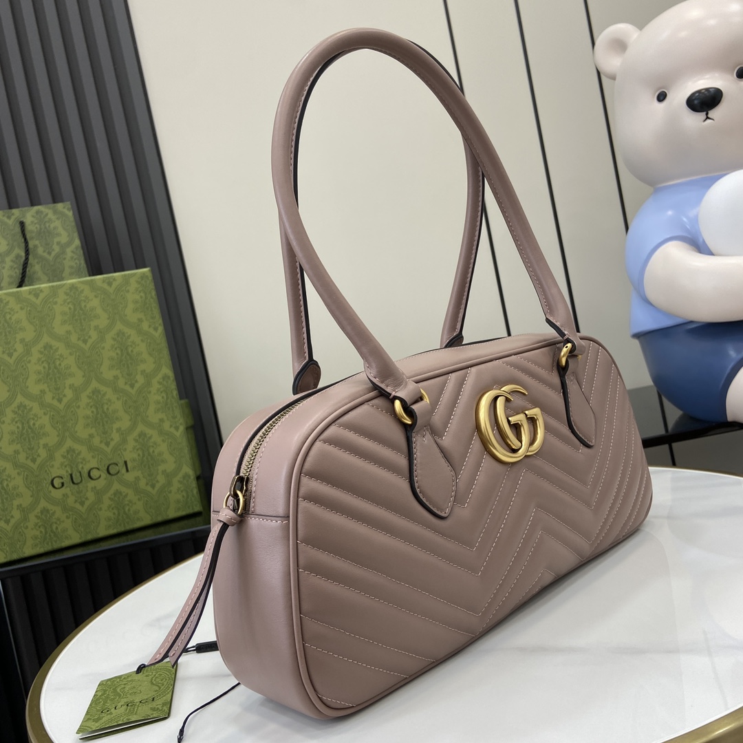 Gucci GG MARMONT medium handbag. weight: about 21 ounces. Model:795218. Dimensions: 35.5W x 16.5H x 7cmD. Color: Nude Pink/Original Leather - Image 9