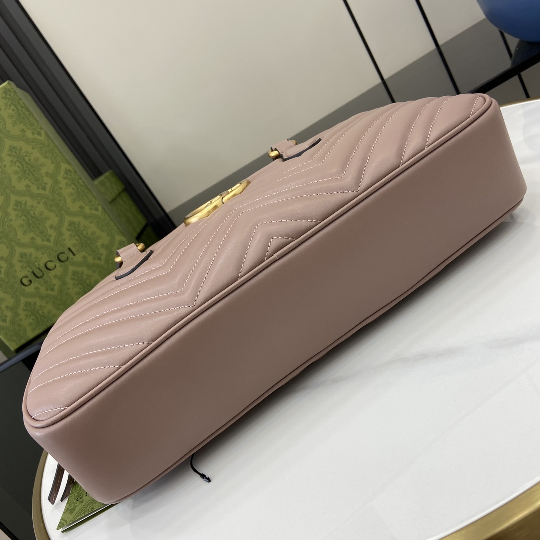 Gucci GG MARMONT medium handbag. weight: about 21 ounces. Model:795218. Dimensions: 35.5W x 16.5H x 7cmD. Color: Nude Pink/Original Leather - Image 7