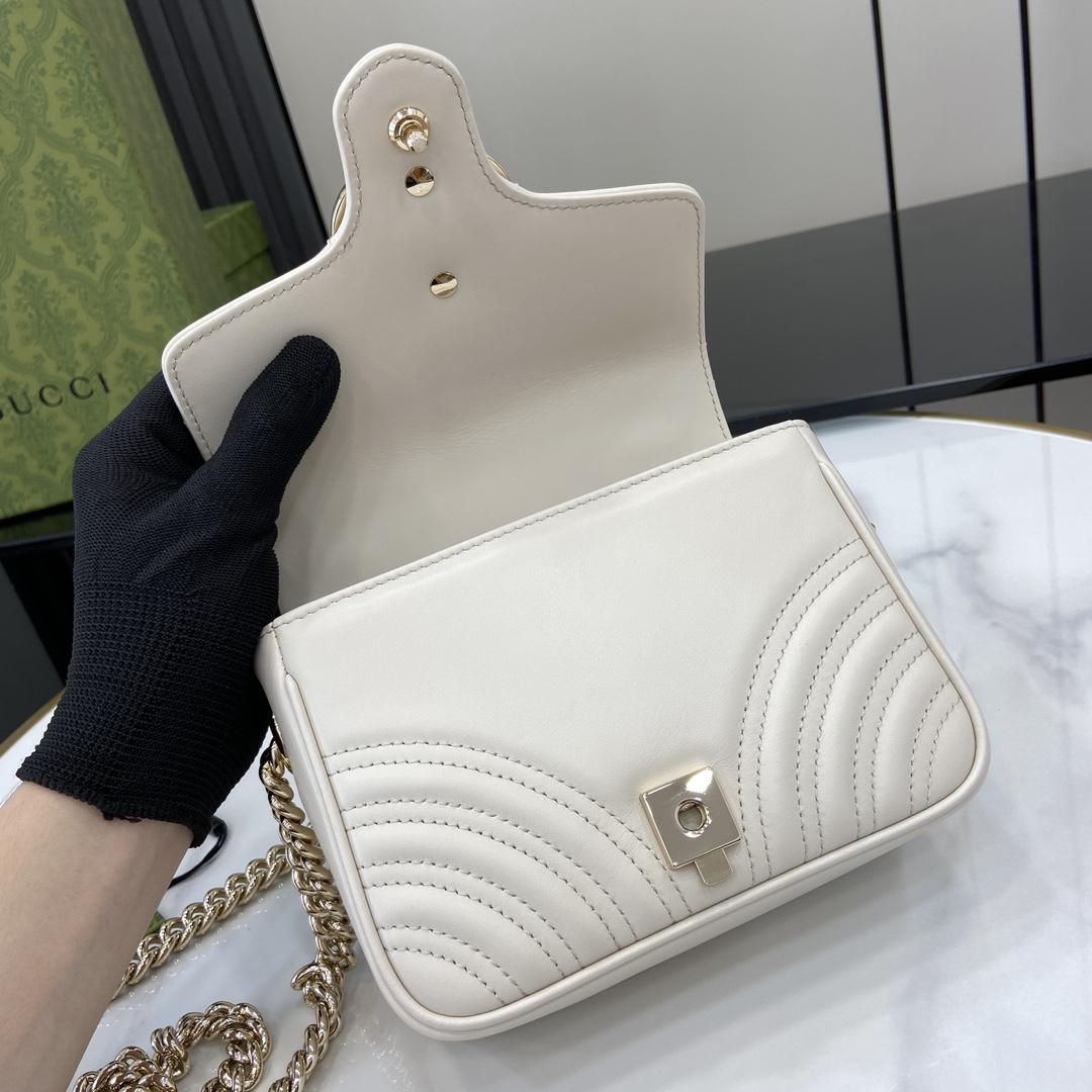 Gucci Marmont series mini handbag Model:811238. Size:17✖️13✖️6cm. Color: White/Imported original leather. - Image 4