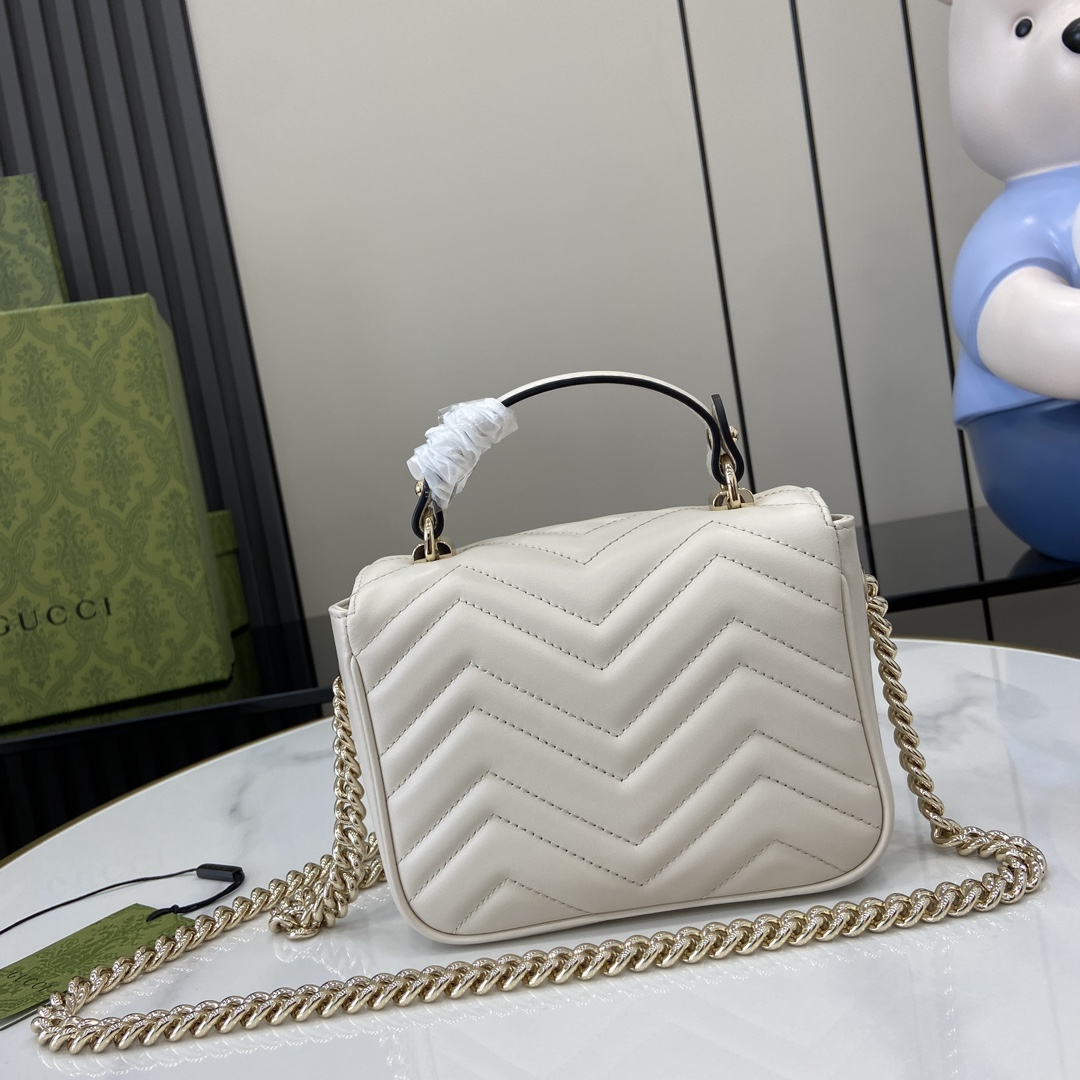 Gucci Marmont series mini handbag Model:811238. Size:17✖️13✖️6cm. Color: White/Imported original leather. - Image 8