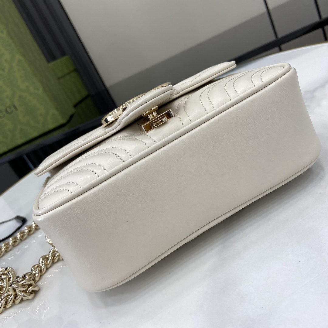 Gucci Marmont series mini handbag Model:811238. Size:17✖️13✖️6cm. Color: White/Imported original leather. - Image 7