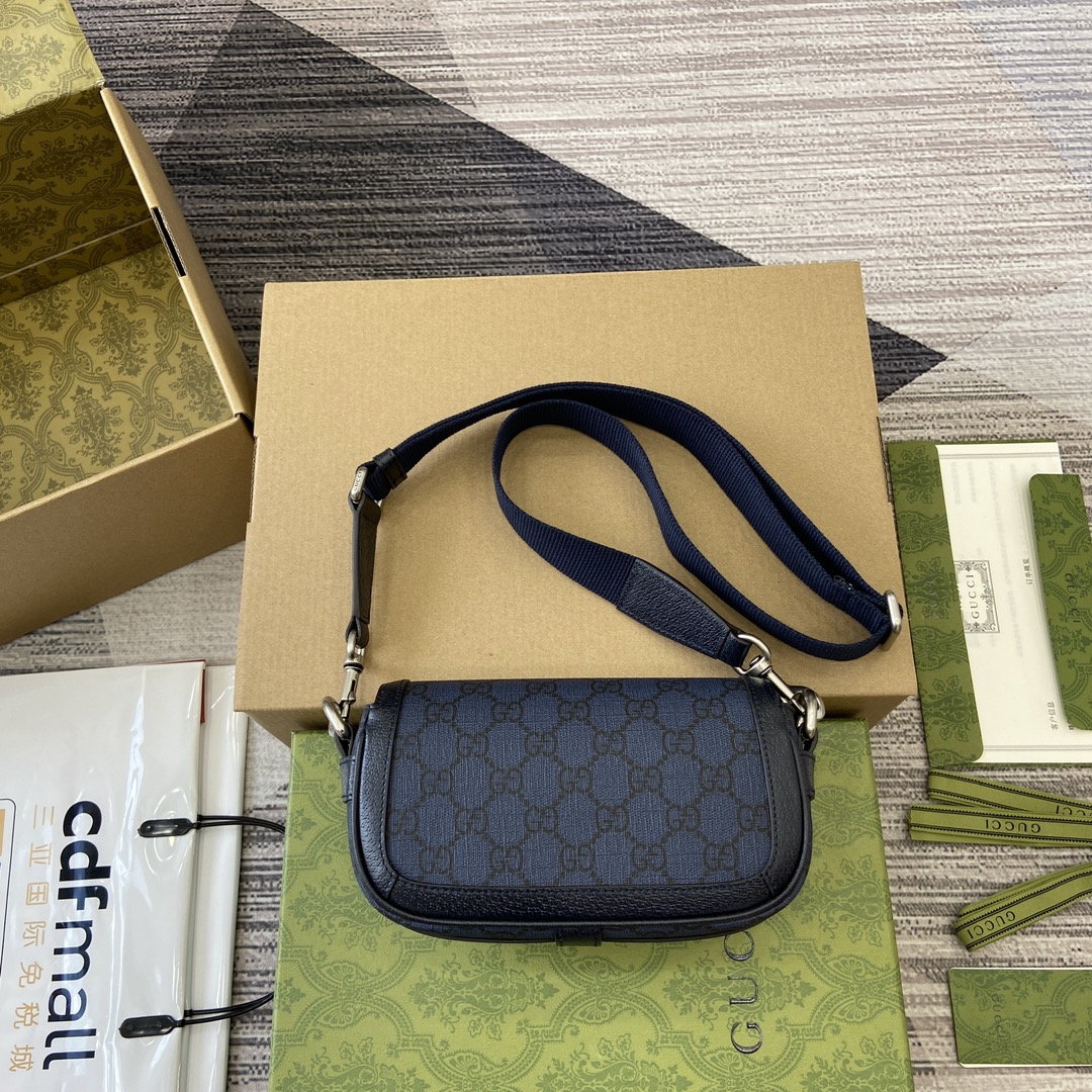 Gucci GG Ophidia series super mini shoulder bag Selected bags such as mini crossbody Model number:795466. Size: 18.5✖️10✖️5.5cm. Color: blue pvc - Image 9