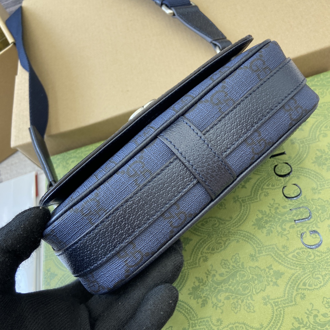 Gucci GG Ophidia series super mini shoulder bag Selected bags such as mini crossbody Model number:795466. Size: 18.5✖️10✖️5.5cm. Color: blue pvc - Image 5