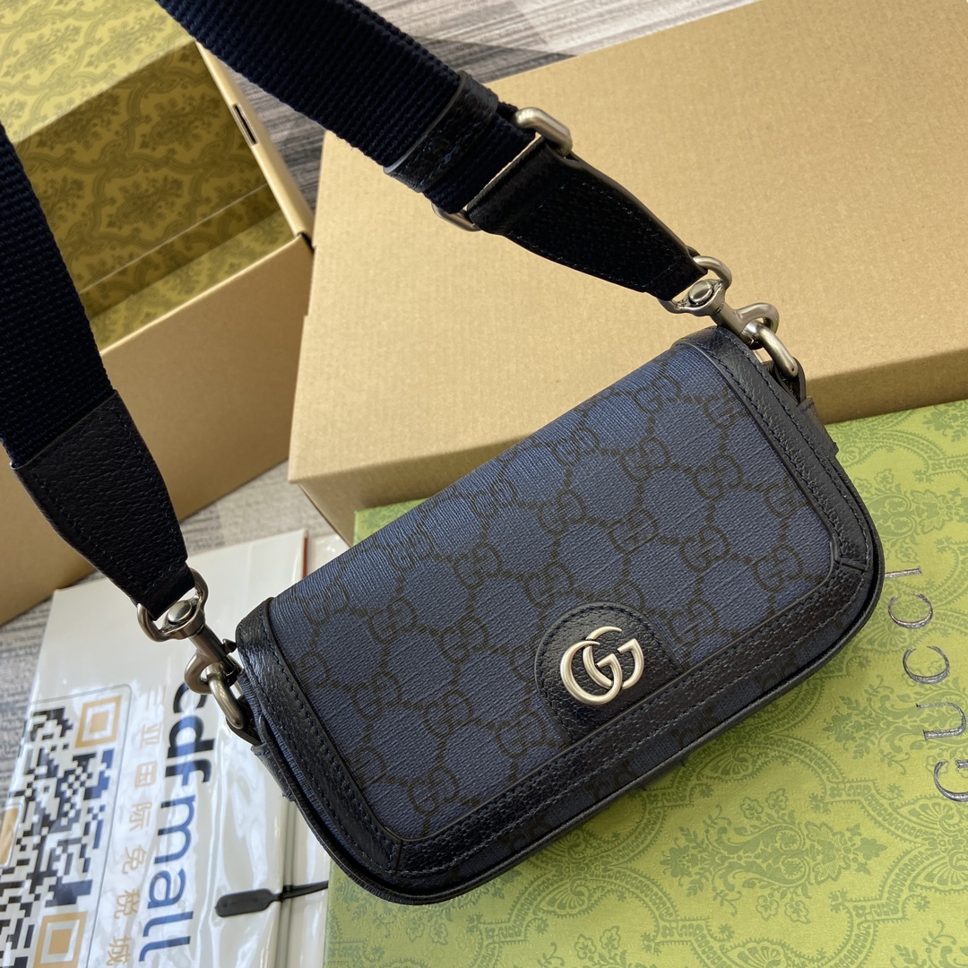 Gucci GG Ophidia series super mini shoulder bag Selected bags such as mini crossbody Model number:795466. Size: 18.5✖️10✖️5.5cm. Color: blue pvc - Image 7