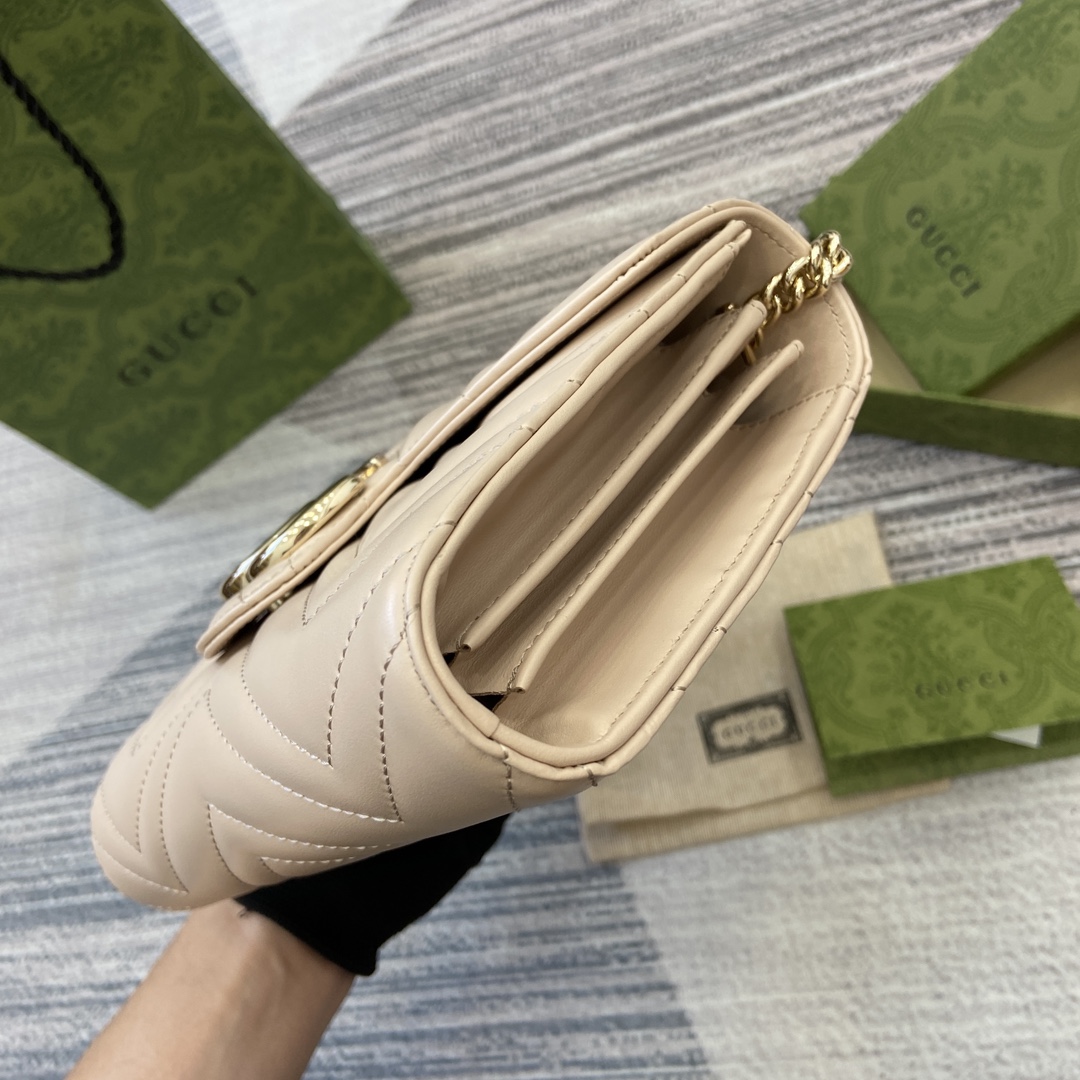 Gucci GG Marmont series quilted mini handbag Model number:474575. Size: 20 (W) x 13 (H) x 6cm (D) Color: New Light Pink/Original Leather. - Image 7