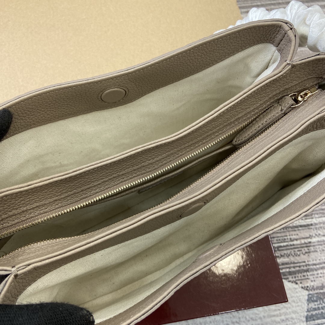 Gucci GG Emblem series shoulder bag Model:815263. Size: 29 (length) x 17 (width) x 10cm (thickness) Color: Grey pressed full leather/original leather - Image 9