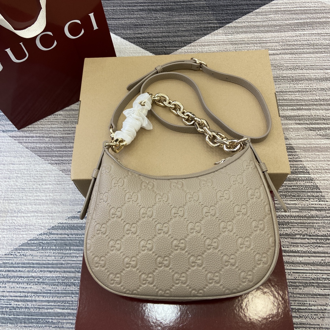 Gucci GG Emblem series small shoulder bag Model:815263. Size: 29 (length) x 17 (width) x 10cm (thickness) Color: Grey pressed full leather/original leather. - Image 11
