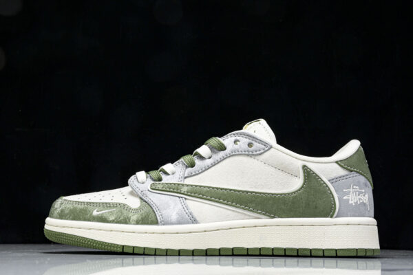 Travis Scott x Fragment Design x Air Jordan 1 Low OG SP AJ1 Joe 1 Stussy joint fruit green sandblasted low-top cultural casual sneakers