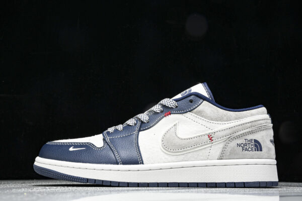 Air Jordan 1 Low AJ1 Joe 1 The North Face joint blue, white and gray pig eight high-end custom low-top retro basketball