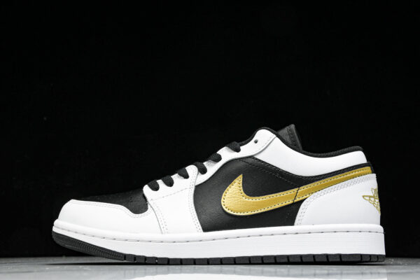 (CJ) Air Jordan 1 Low AJ1 Joe 1 Black and White Gold Swoosh