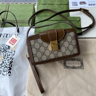 Gucci 614368 Gucci Mini Handbag with Decorative Clasp – Gucci Men's Mini Clutch Crossbody Bag – Milan Station