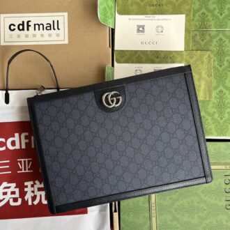 Gucci Ophidia series clutch Model number: 674078. Size: 34*24*5cm. Color: blue/pvc.