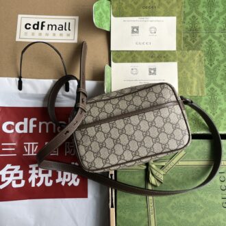 Gucci GG crystal canvas mini shoulder bag. Model:760342. Dimensions: 22.5 (W) x 14 (H) x 5cm (D) Color: Black/Crystal PVC. Italian creation Weight: Approx. 2.47 kg