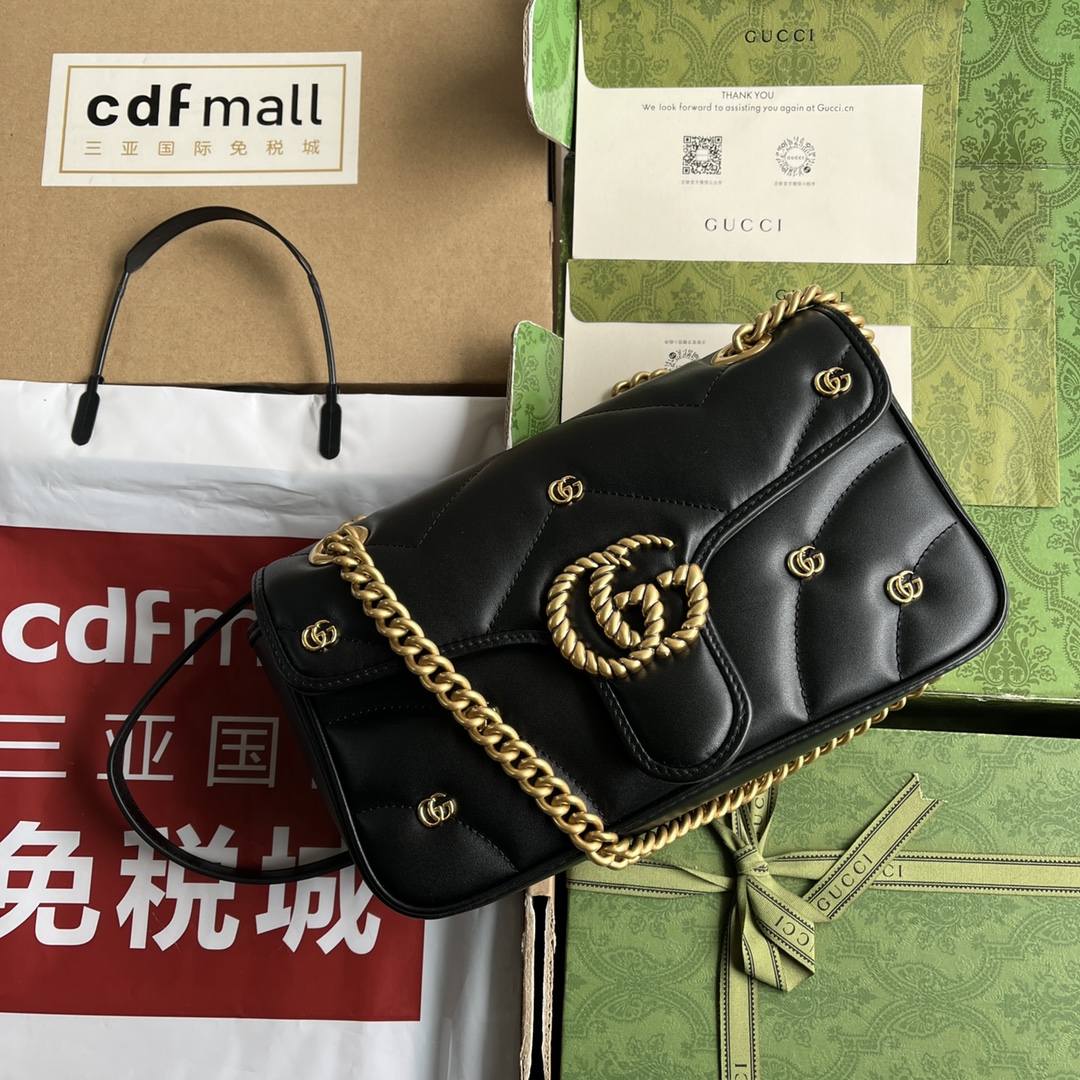 Gucci GG Marmont series small shoulder bag model number 443497 FACK2 1000 This GG Marmont series small shoulder bag Weight: Approx. 0.648kg Small size: 15cm (L) x 26cm (W) x 7cm (D)