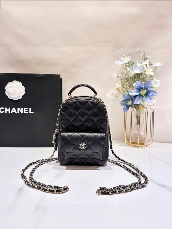 Chanel 24C Mini Double Shoulder Bag is crafted in durable pebbled leather Model: AP4073 Dimensions: 18×13×9 cm