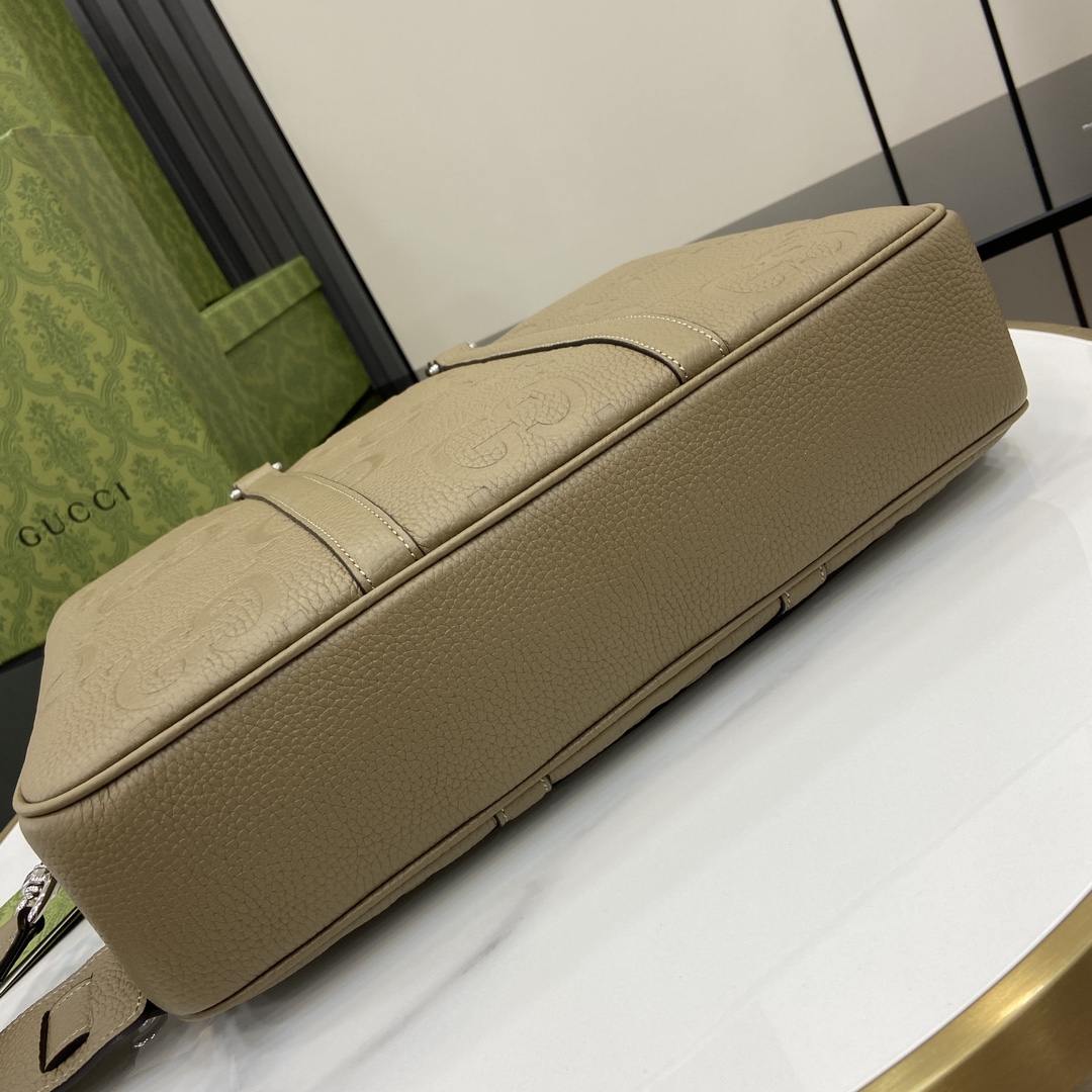 Gucci Super Double G briefcase Model:792264. Dimensions: 36.5 (W) x 29 (H) x 8 cm (D) Color: Grey/embossed G original leather. Weight: Approx. 1.5 kg - Image 7