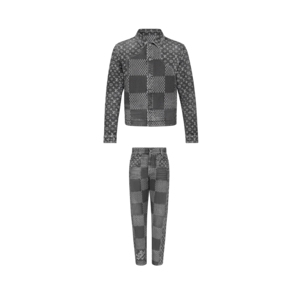Louis Vuitton x Nigo Giant Damier Waves MNGM Denim Noir TRACKSUIT