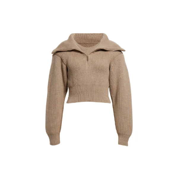 JacquemusRisoul Merino Wool Layered Crop Sweater - Beige