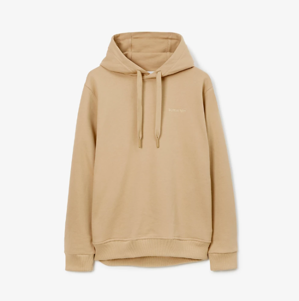 burberry Check EKD Cotton Hoodie - Soft Fawn