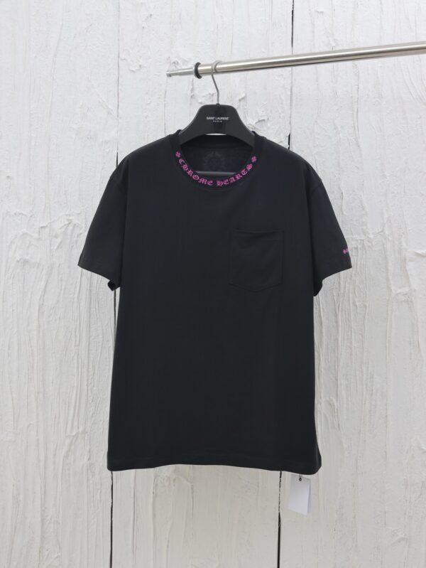 Chrome Hearts 25 new collar Sanskrit letter print short sleeve T-shirt