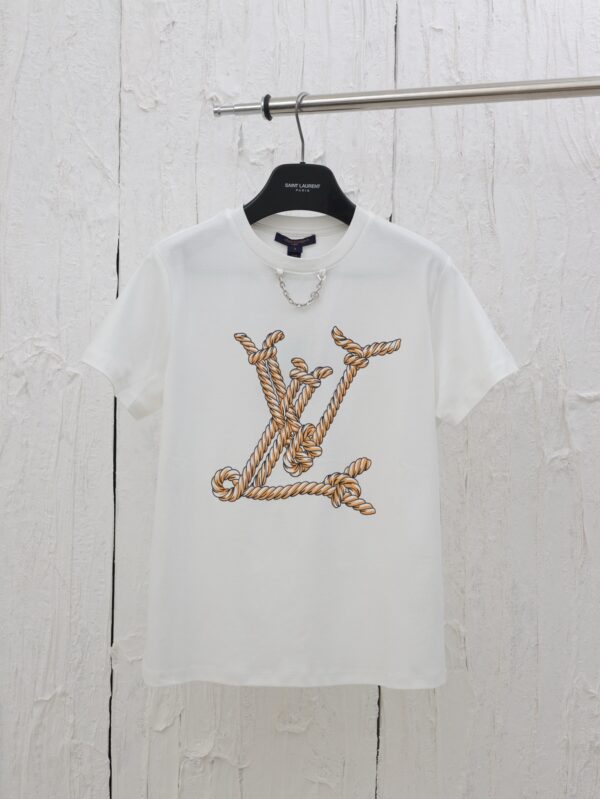 Louis 25 Spring/Summer new printed chain short-sleeved T-shirt