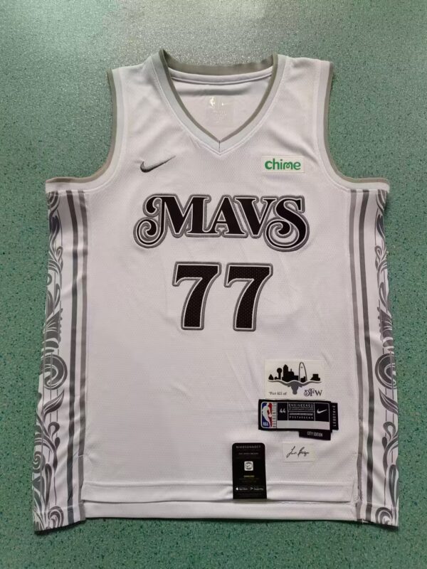 NBA Dallas Mavericks 25th Season #77 Luka Dončić City Edition Jersey SW Fan Version