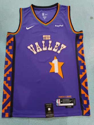 NBA Suns 25th Season #1 Booker City Edition Retro Jersey SW Fan Version