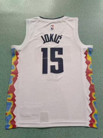 Top Embroidery Version Nike NBA Retro Basketball Tank SW Fan Edition Nuggets 25th Season #15 Jokic League Limited Embroidered Jersey