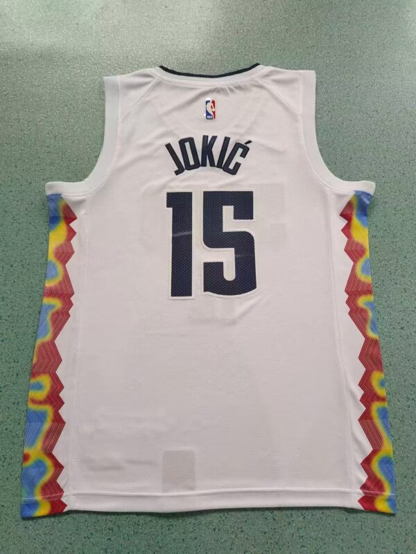 Top Embroidery Version Nike NBA Retro Basketball Tank SW Fan Edition Nuggets 25th Season #15 Jokic League Limited Embroidered Jersey