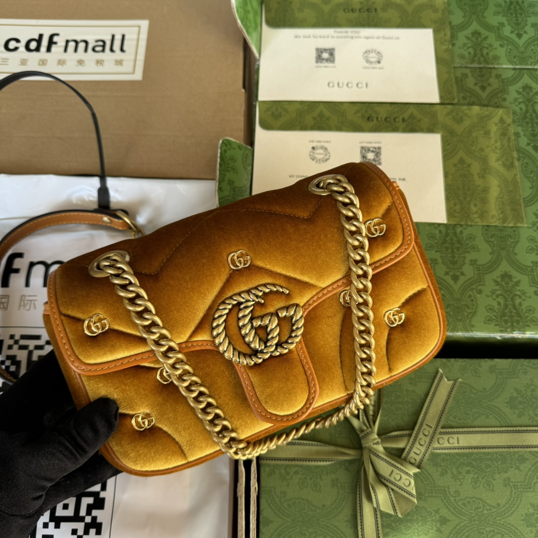 GG Marmont series mini shoulder bag model number 446744 FACK2 1000 This GG Marmont series mini shoulder bag Weight: approx. 0.6 kg Mini dimensions: 22 cm (W) x 13 cm (H) x 6 cm (D) - Image 8