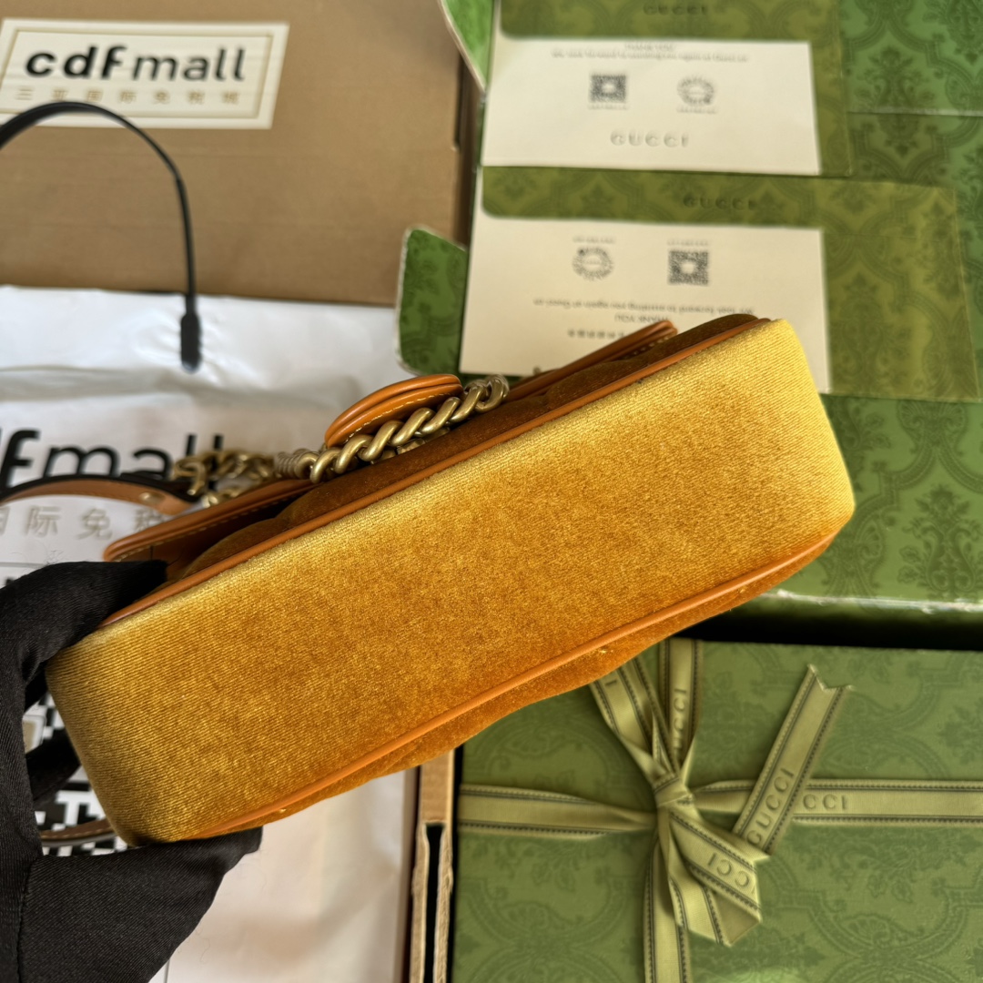 GG Marmont series mini shoulder bag model number 446744 FACK2 1000 This GG Marmont series mini shoulder bag Weight: approx. 0.6 kg Mini dimensions: 22 cm (W) x 13 cm (H) x 6 cm (D) - Image 7