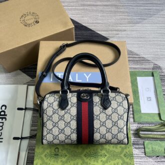 Gucci Ophidia series mini handbag Model:772053. Size: 14 (length) x 21.5 (width) x 11.5cm (thickness) Color: blue/pvc.