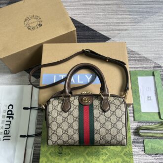 Gucci Ophidia series mini handbag Model:772053. Size: 14 (length) x 21.5 (width) x 11.5cm (thickness) Color: brown/pvc.