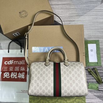 Gucci Ophidia series mini handbag Model:772065. Size: 20 (length) x 31 (width) x 16.5cm (thickness) Color: oatmeal/pvc.