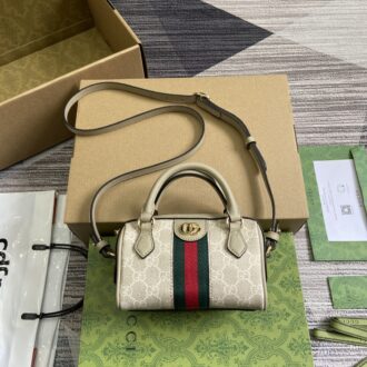 Gucci Ophidia series mini handbag Model:781490. Size: 16.5 (length) x 10 (width) x 9cm (thickness) Color: oatmeal/pvc.