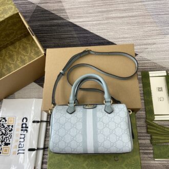 Gucci Ophidia series mini handbag Model:772053. Size: 14 (length) x 21.5 (width) x 11.5cm (thickness) Color: gray blue/pvc