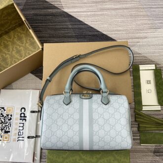Gucci Ophidia series mini handbag Model:772061. Size: 17.5 (length) x 26.5 (width) x 14cm (thickness) Color: gray blue/pvc