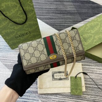 Gucci Ophidia series mini handbag Model:546592. Size: 19*10*3cm. Color: brown/pvc