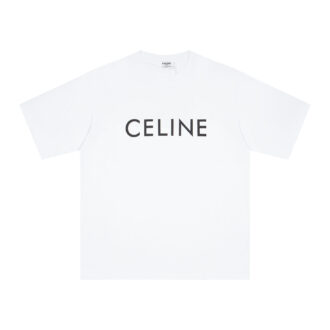CELINE Classic Letter Print Basic T-Shirt Made from thick plain-weave cotton Model Number: MLAM012