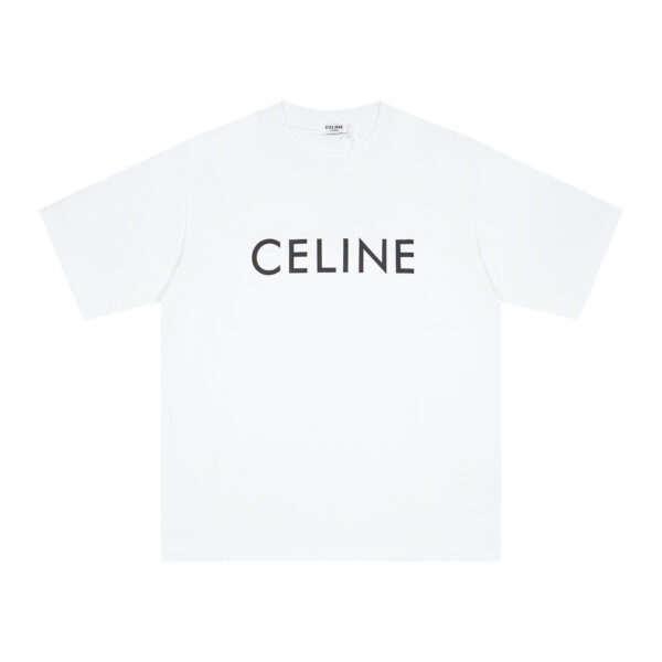 CELINE Classic Letter Print Basic T-Shirt Made from thick plain-weave cotton Model Number: MLAM012