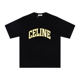 Celine Arched Letter Print T-Shirt Made from 280g 40-thread combed cotton Model Number: MLAM015