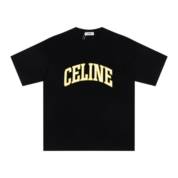 Celine Arched Letter Print T-Shirt Made from 280g 40-thread combed cotton Model Number: MLAM015
