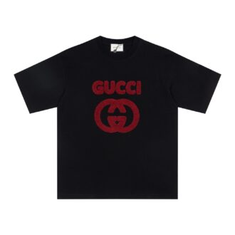 GUCCI 2025S New Collection Gucci Round Neck Short Sleeve T-shirt  ✔️ Design Details:  Fabric: 280g 36-count active eco-friendly fabric