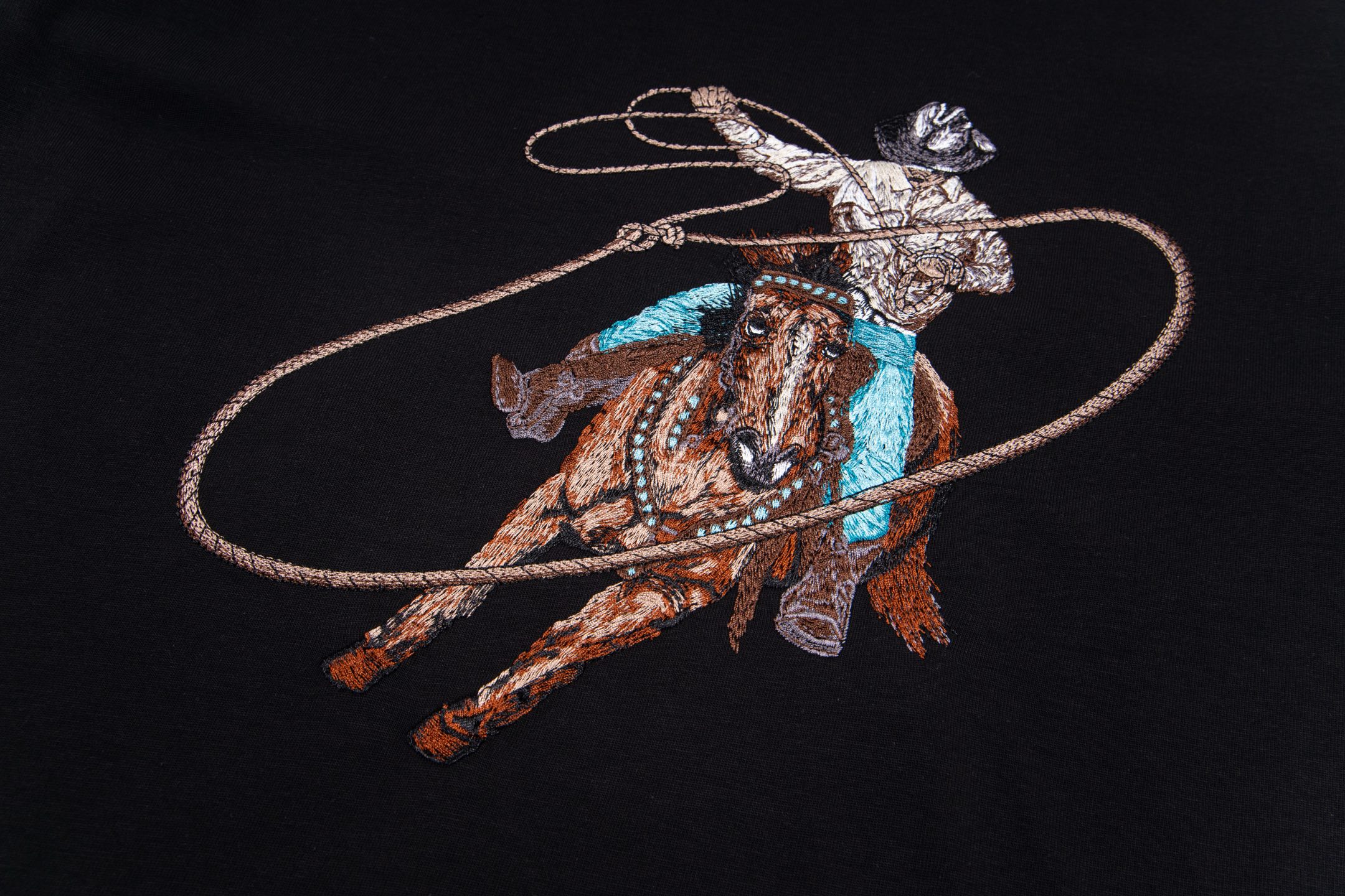 Louis Vuitton / Western Cowboy Heavy Embroidery Short Sleeve T-shirt - Image 3